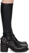 Acne Studios Leather Platform Knee-high Boots In 900 Black