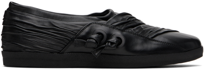 Kiko Kostadinov Black Wrinkled Slip-on Loafers