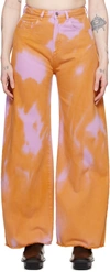 MARQUES' ALMEIDA ORANGE & PINK TIE-DYE BOYFRIEND JEANS