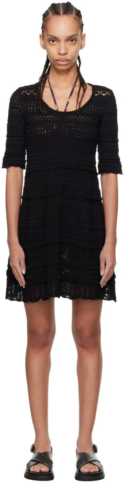 Isabel Marant Étoile Fauve Printed Cotton Dress In Black