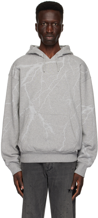 Givenchy Gray Graphic Hoodie In 055-light Grey