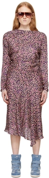 Isabel Marant Ulani Asymmetric Gathered Crepe Midi Dress In 30fn Faded Night