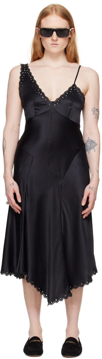 Isabel Marant Ayrich Silk Slip Dress In 01bk Black