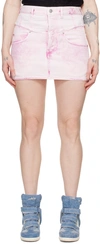 Isabel Marant Pink Narjis Denim Miniskirt In 40lk Light Pink