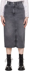 ISABEL MARANT GRAY TILAURIA DENIM MIDI SKIRT