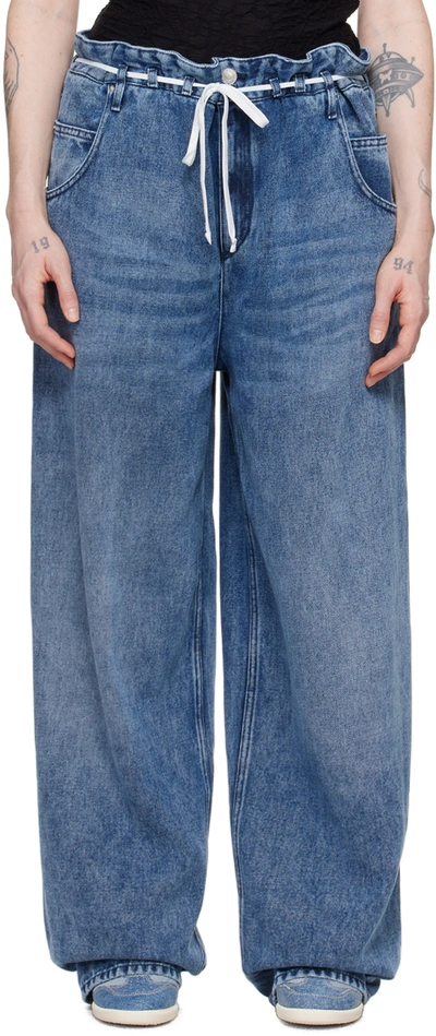 Isabel Marant Jordy Baggy Wide Leg In Light Blue