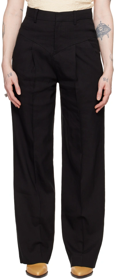 Isabel Marant Staya High Rise Seamed Trousers In Black