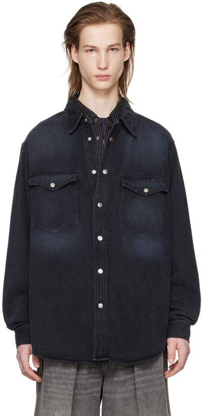 Isabel Marant Black Tailly Denim Shirt In 02fk Faded Black