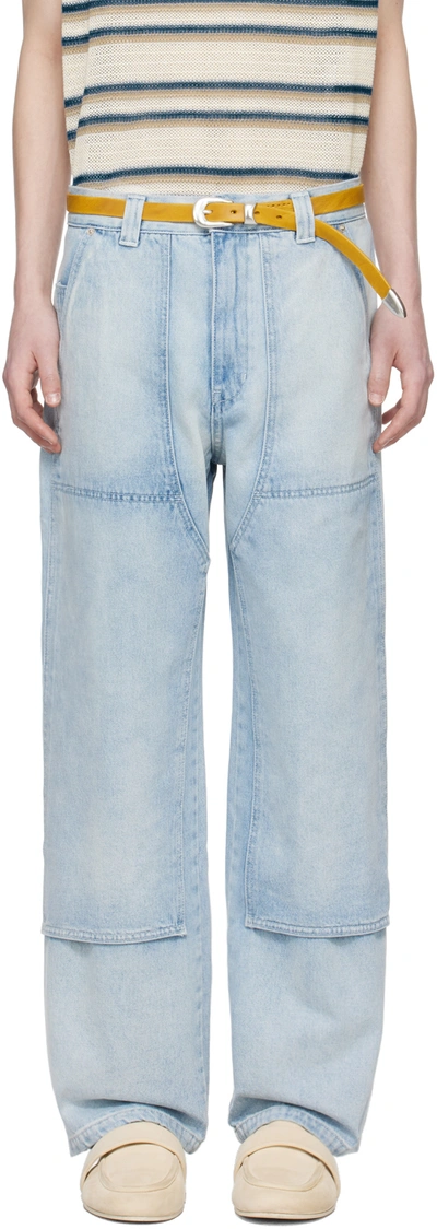 After Pray Blue Wide Jeans In Light Blue