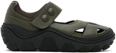 Kiko Kostadinov Khaki Hybrid Sandals In Bosco
