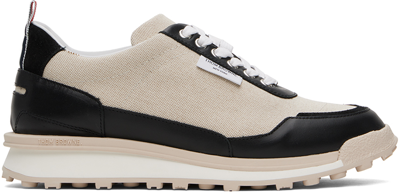 Thom Browne Alumni Canvas And Leather Sneakers In Multi