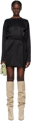 Nanushka Vanessa Satin Mini Dress In Black