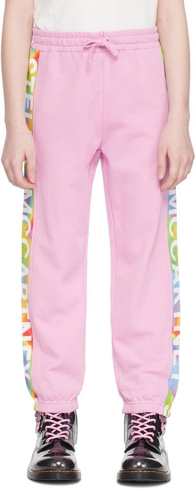Stella Mccartney Kids Pink Printed Sweatpants In 50g Pink