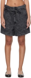 Isabel Marant Étoile Ipolyte High Waist Drawstring Shorts In 02fk Faded Black