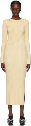 Nanushka Maeron Dress In Lime Yellow/creme