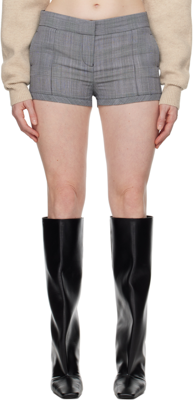 Coperni Gray Tailored Shorts In 601b Black/white