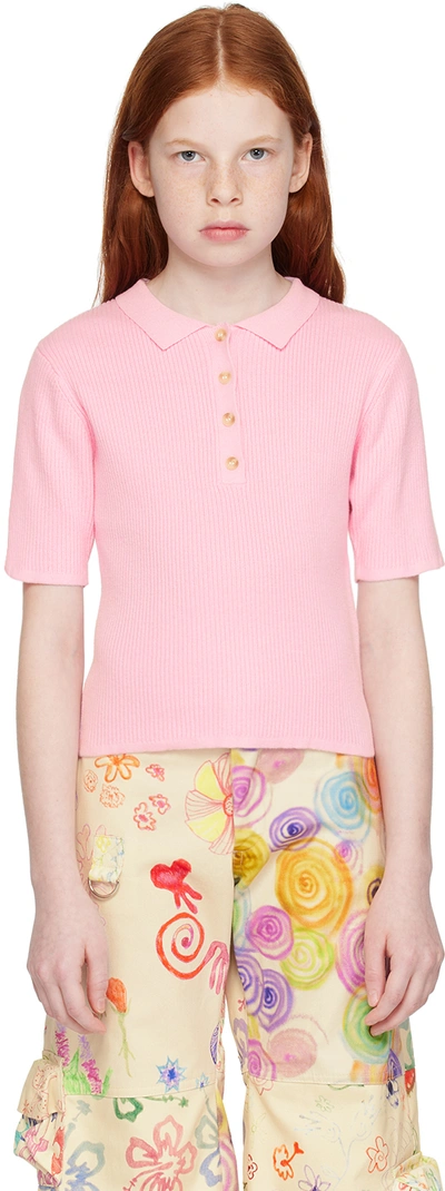 Morley Kids Pink Unfold Polo In Bonbon