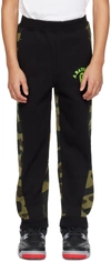 BAPE KIDS BLACK & GREEN 1ST CAMO SWEATPANTS