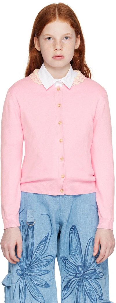 Morley Kids' Reine Wool Cardigan In Bonbon