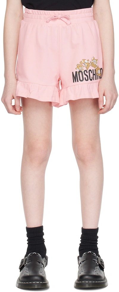 Moschino Kids Pink Ruffled Shorts In 50209 Sgr Rose