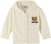 MOSCHINO BABY OFF-WHITE PATCH CARDIGAN