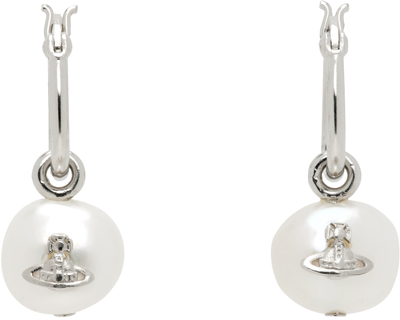 Vivienne Westwood Silver Azul Hoop Earrings In P316 Platinum/freshw