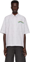 Givenchy Logo Striped Shirt In 020-grey