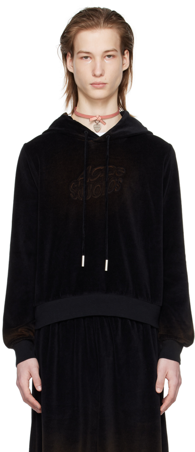 Acne Studios Black Embossed Hoodie In 900 Black