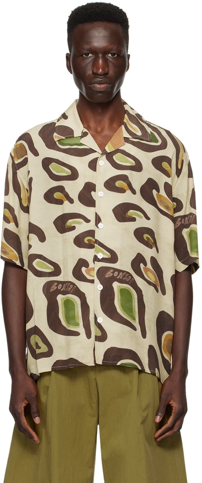 Bonsai Men's Graphic Oversized Camp Shirt In Neutral