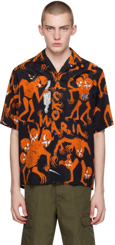 Wacko Maria Black & Orange Printed Shirt