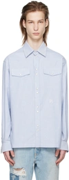 PALM ANGELS BLUE EMBROIDERED SHIRT