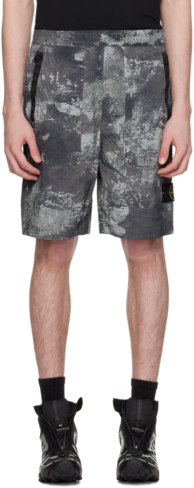 Stone Island Gray Drawstring Shorts In V0060 Grey