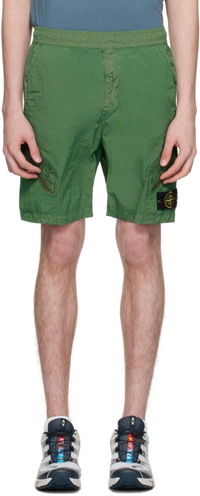 Stone Island Green Drawstring Shorts In V0052 Light Green