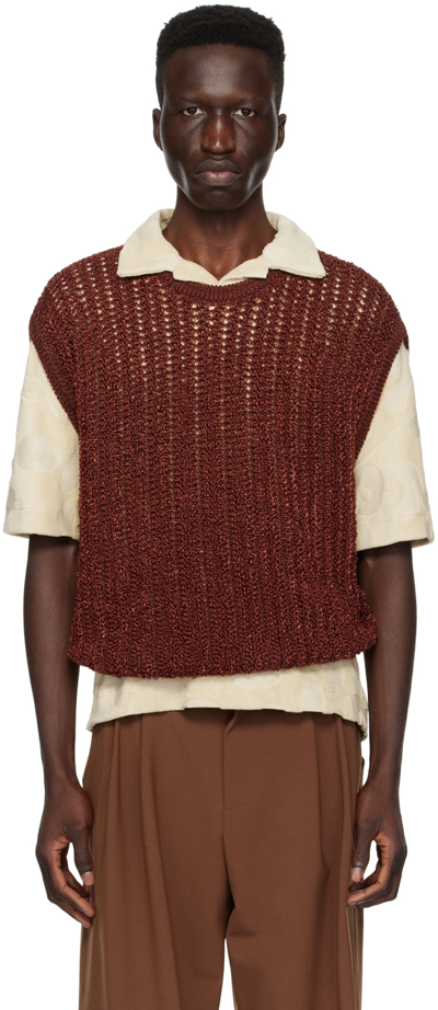 Bonsai Burgundy Crewneck Vest In Glazed Ginger Glzgin