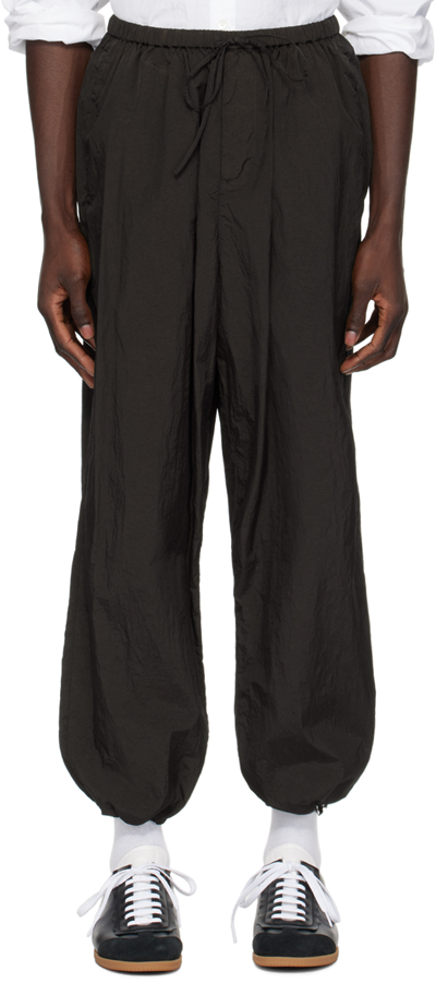 Aton Brown Hand-dyed Trousers In 035 Brown