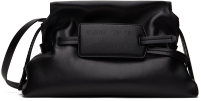 Off-white Zip Tie Leather Crossbody Bag In Black