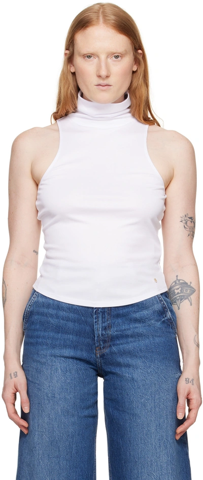 Anine Bing Jennie Jersey Tank Top In White