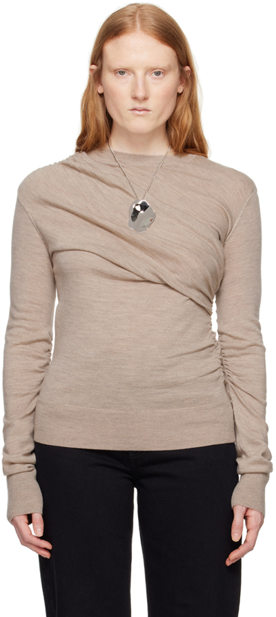 Tove Beige Eleornore Long Sleeve T-shirt In Camel