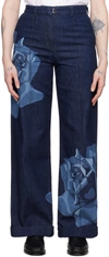 KENZO INDIGO KENZO PARIS ROSE TAILORED JEANS