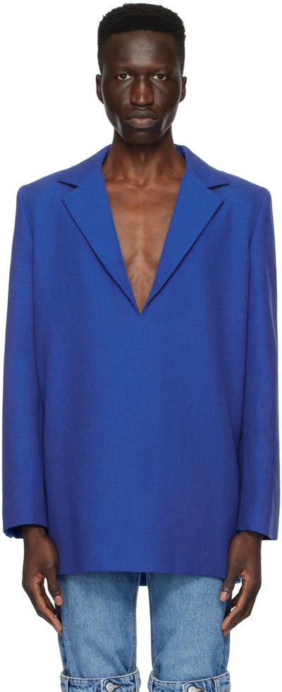 Coperni Blue Plunging Blazer