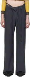 OTTOLINGER SSENSE EXCLUSIVE GRAY DOUBLE FOLD TROUSERS