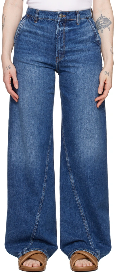 Anine Bing Blue Briley Jeans In Washed Blue