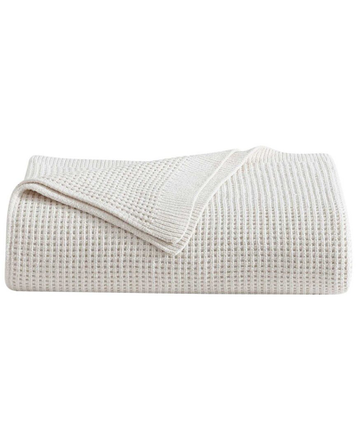 Vera Wang Waffle Chenille Solid Blanket In White