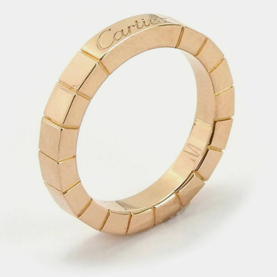 Pre-owned Cartier 18k Rose Gold Lanieres Wedding Band Ring Eu 48