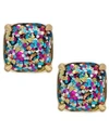 Kate Spade Womens Multi Glitter Glittered Small Square Stud Earrings In Multicolor