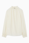 COS RUFFLED HIGH-NECK BLOUSE