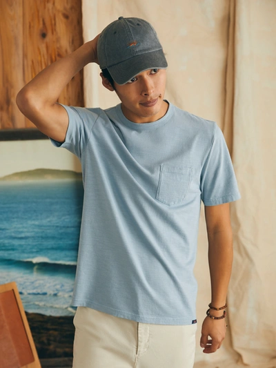 Faherty Sunwashed Pocket T-shirt (tall) In Blue Breeze