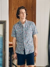Faherty Breeze Short Sleeve Printed Button Front Shirt In Seafoam Beach Blossom