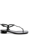 VALENTINO GARAVANI VLOGO PATENT LEATHER SANDALS - WOMEN'S - CALF LEATHER/PATENT CALF LEATHER