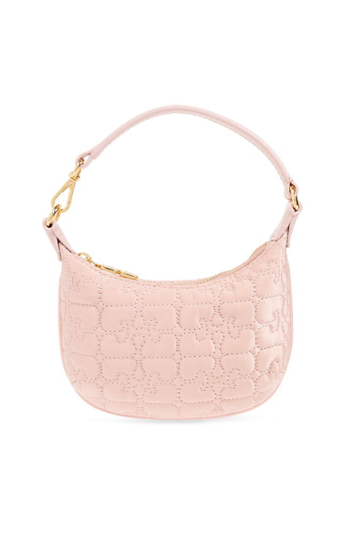Ganni Butterfly Mini Quilted Handbag In Pink